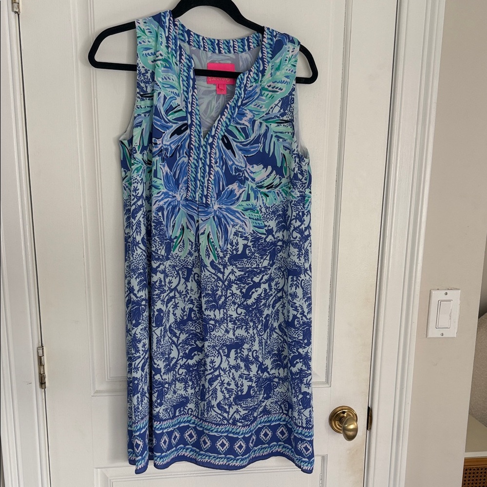 Lilly Pulitzer Vibrant Blue and Green Patterned Dress